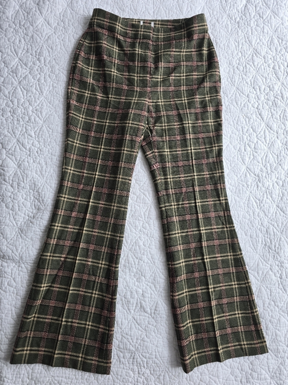 Aritzia Wilfred Sequence Kick Flare Check Plaid Dress Pants Trousers 27"